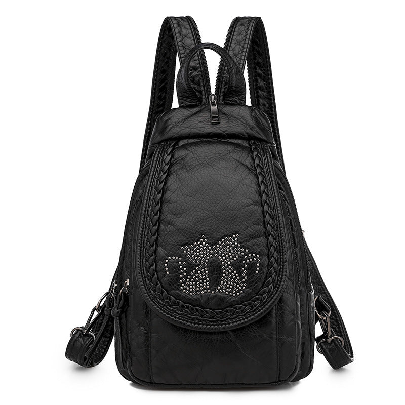 Women's Multifunctional Soft Leather Korean Fashion Women's Backpack