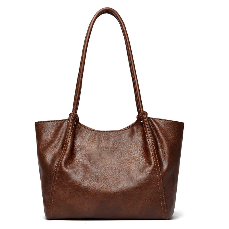 Women's Korean Fashion Large Capacity Commuter Simple Soft Shoulder Bags