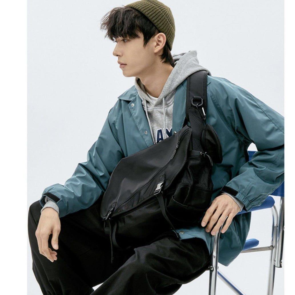 Green Working Style Fashion Male Youth Less Large Men's Messenger Bag