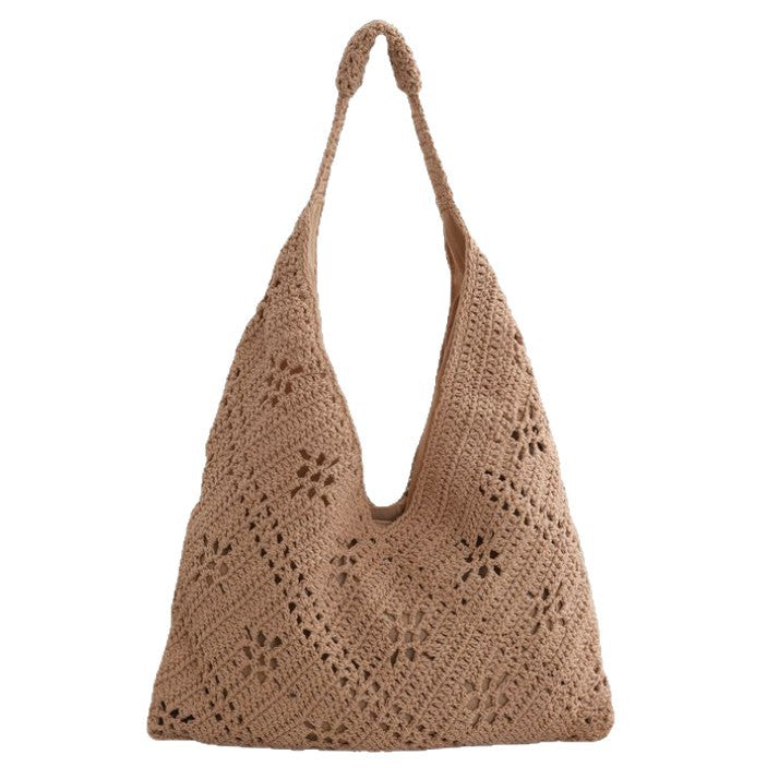 Weaving Artistic Style Wool Seaside Holiday Shoulder Bags