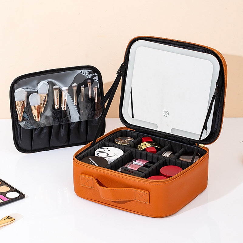 Box With Light Mirror Large Capacity High-grade Makeup Bag