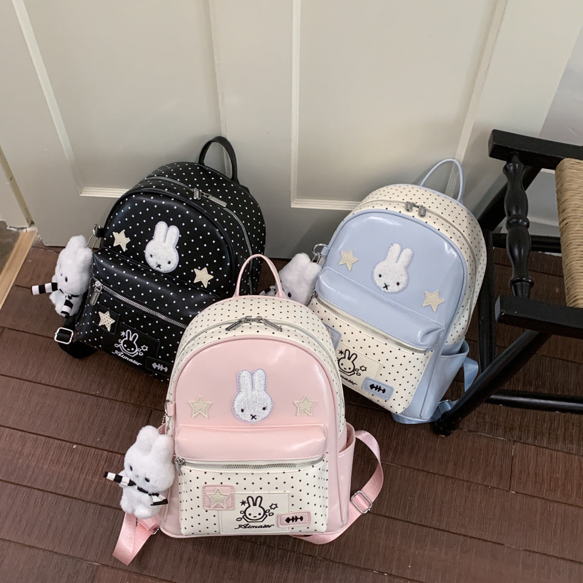 Cartoon Iti College Style Polka Dot Large Capacity Leisure Backpack