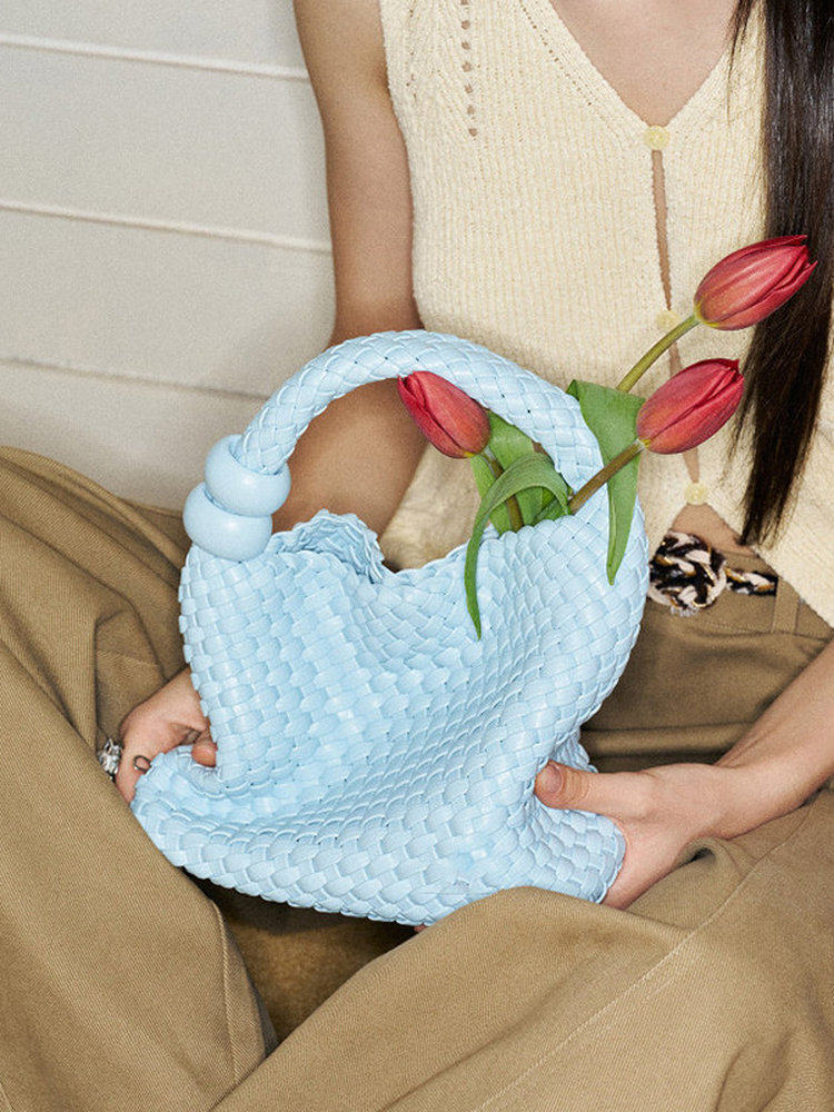 Women's Handmade Woven Vegetable Basket Beach Vacation Women's Shoulder Bag
