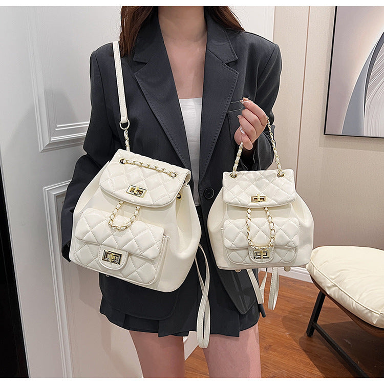 Women's Rhombus Chain Spring Trendy Fashion Simple Women's Backpack