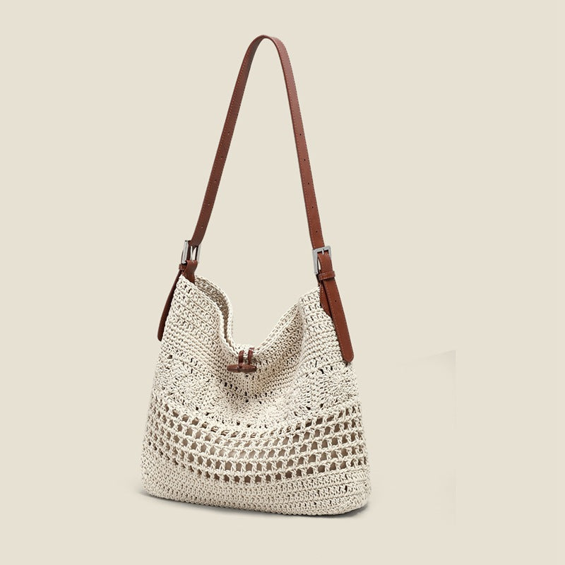 Women's Woven Summer Versatile Large Capacity Beach Vacation Tote Bags