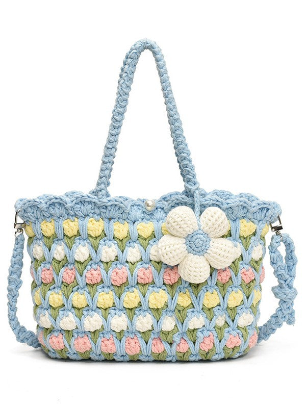 Women's Finished Tulip Hand-woven Sweet Hand Crocheted Summer High Bags