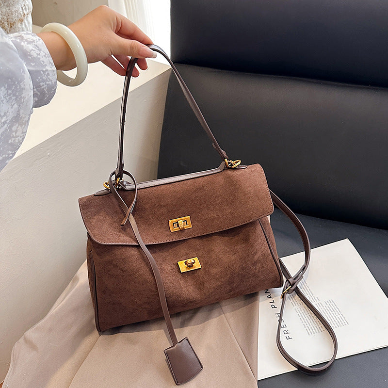 Women's Portable Niche Deerskin Veet Large Capacity Women's Handbag
