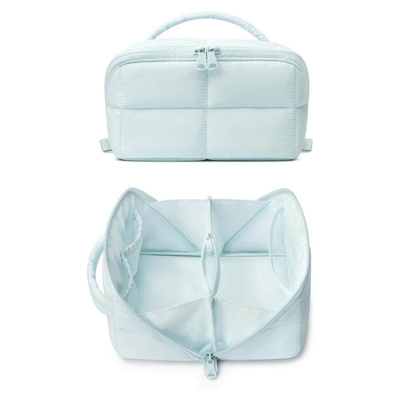 Candy Color Quilted Cotton Bubble Storage Makeup Bag