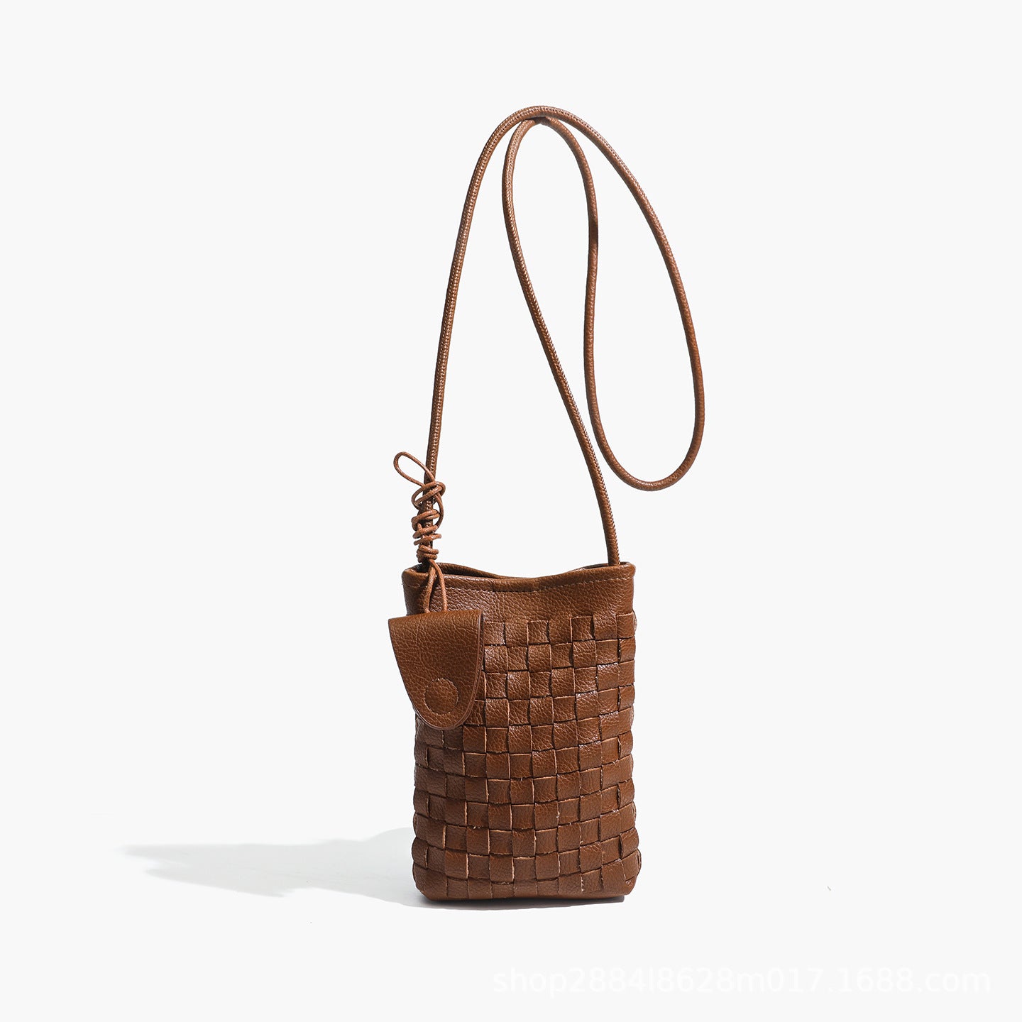 Woven Female Mini Lightweight Compact Vertical Mobile Phone Bag
