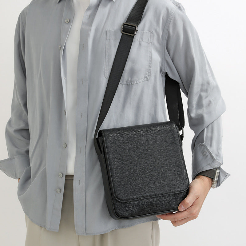 Men's Simple First Layer Cowhide Classic Popular Genuine Bags