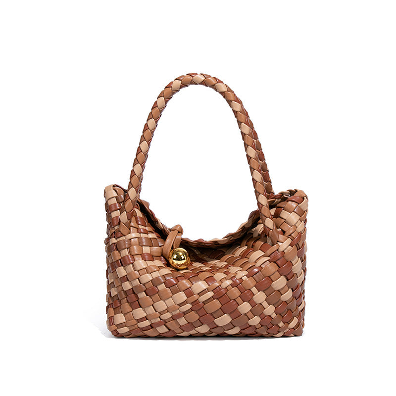 Matching Woven Vegetable Basket Hand-woven French Laziness Large Women's Messenger Bag