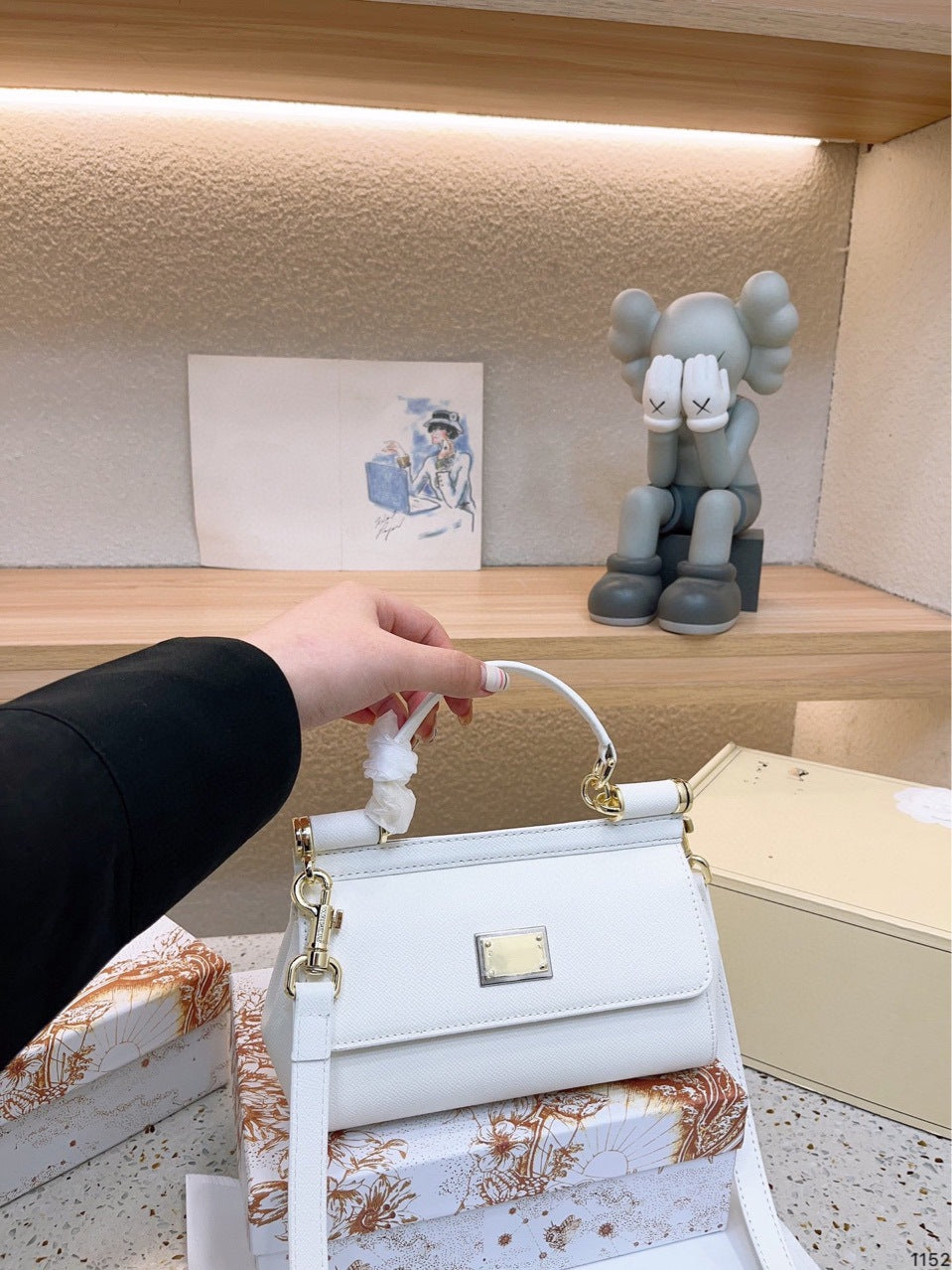 Women's Commuter Hand Palm Print Fashion Workplace Mini Women's Handbag