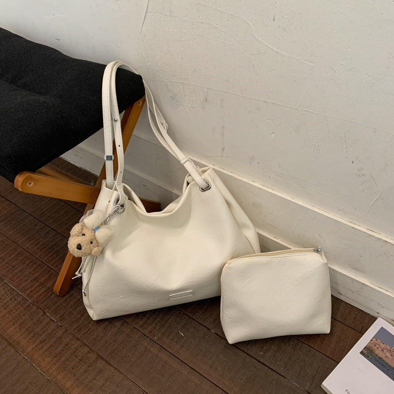 Women's Retro Fashionable Simple Elegant Large Capacity Shoulder Bags
