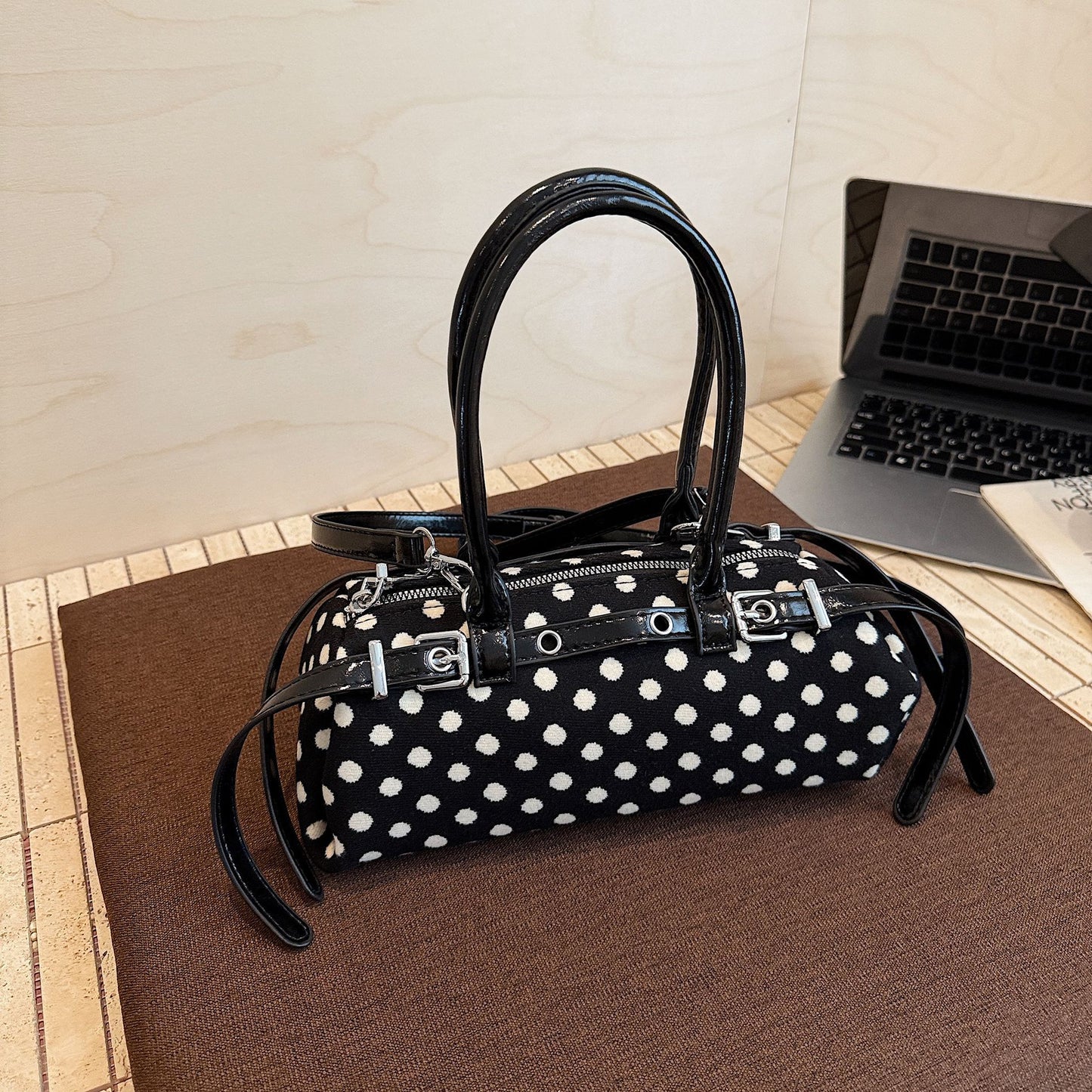 Women's Niche Polka Dot Top Handled Pillow Large Capacity Women's Shoulder Bag