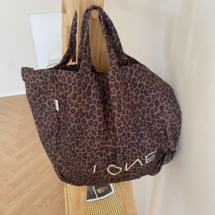 Women's Procurement Service Of Korean Fashionable Commuter Leopard Print Versatile Large Women's Shoulder Bag
