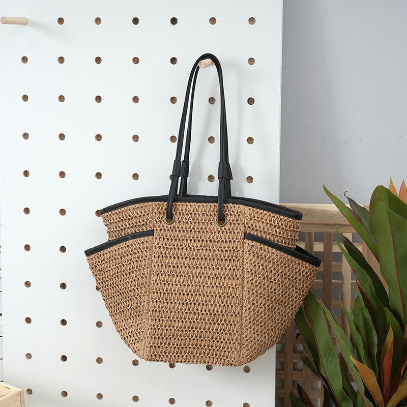 Women's Simple Large Capacity Straw Fashion Summer Commute Leisure Handbags