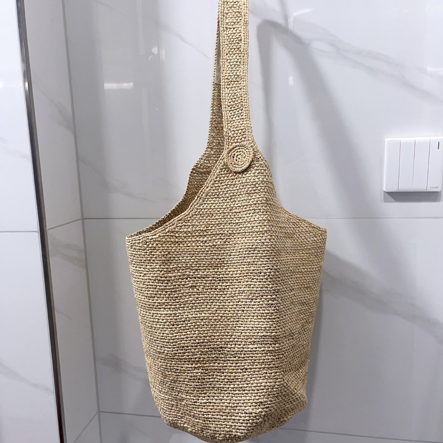 Summer Lady Handmade Raffia Woven Seaside Vacation Beach Bucket Bag