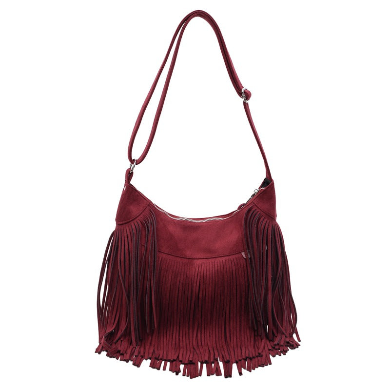 Matte Texture Tassel Underarm Fashion Hot Large Women's Messenger Bag