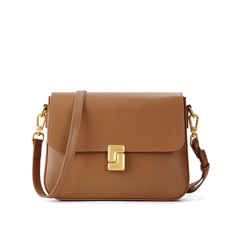 Women's Fashion Trendy For Cowhide Simple Commute Small Square Bags