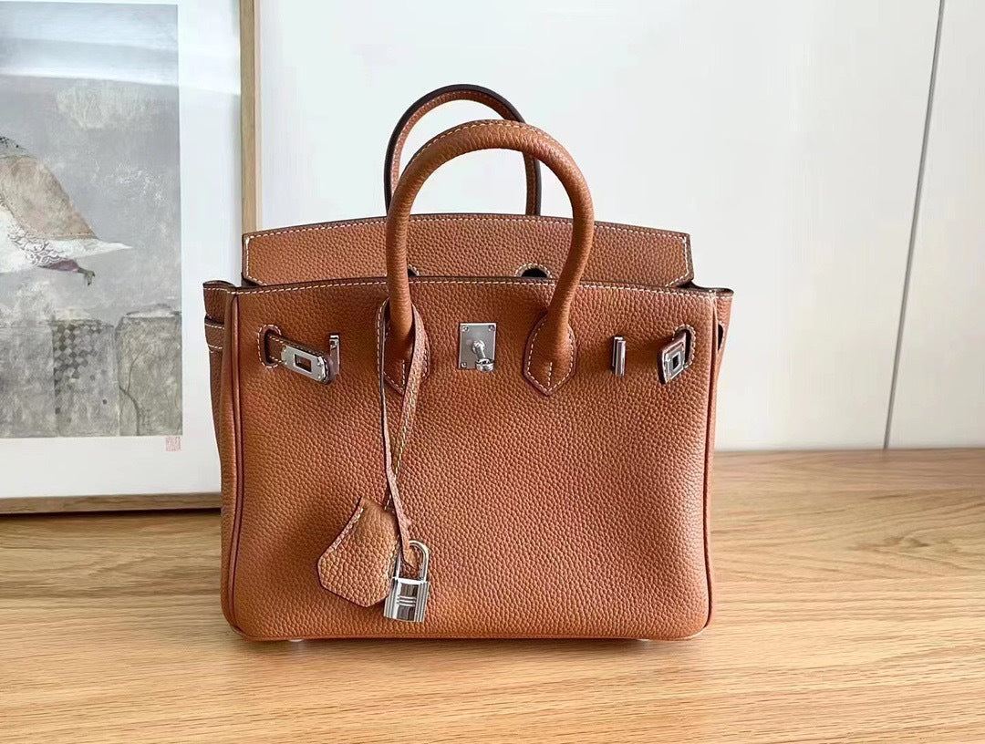 Cowhide Grain Gold Sier Genuine Leather Fashion Large Capacity Portable Women's Handbag