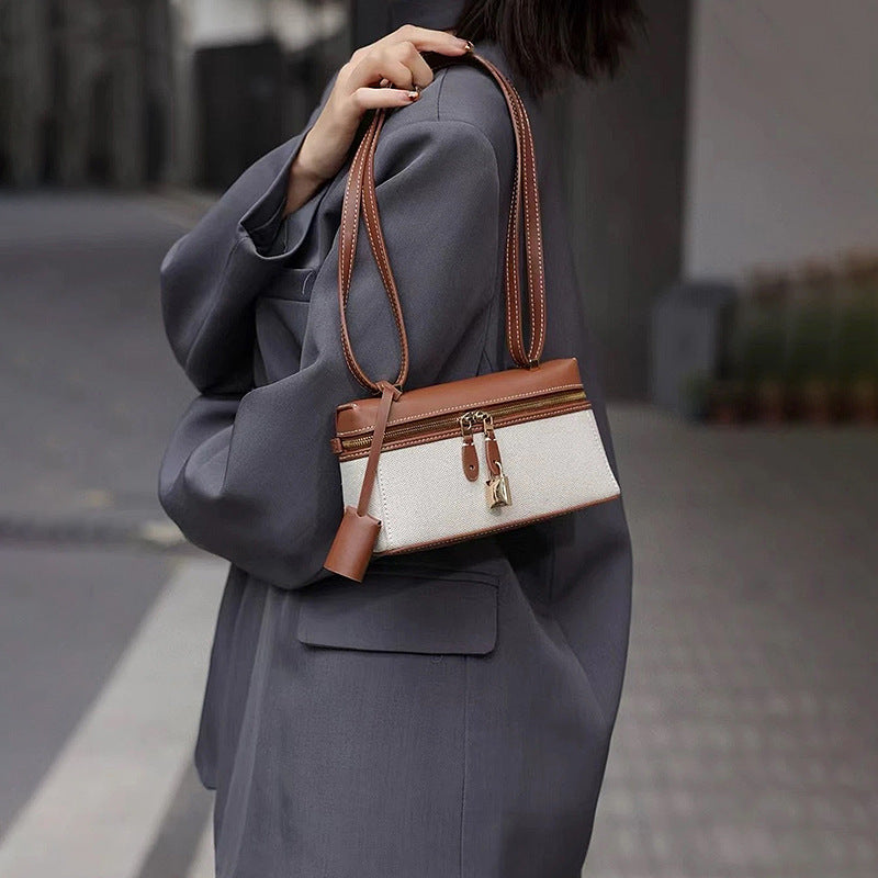 Women's Lunch Box Genuine Leather Niche Cowhide Women's Shoulder Bag
