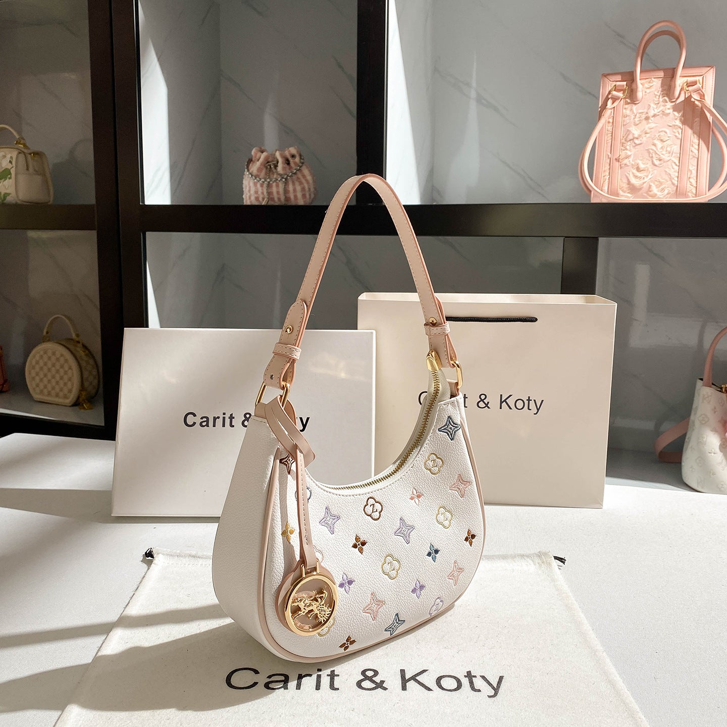 Design Contrast Color Embroidery Baguette High-grade Bags