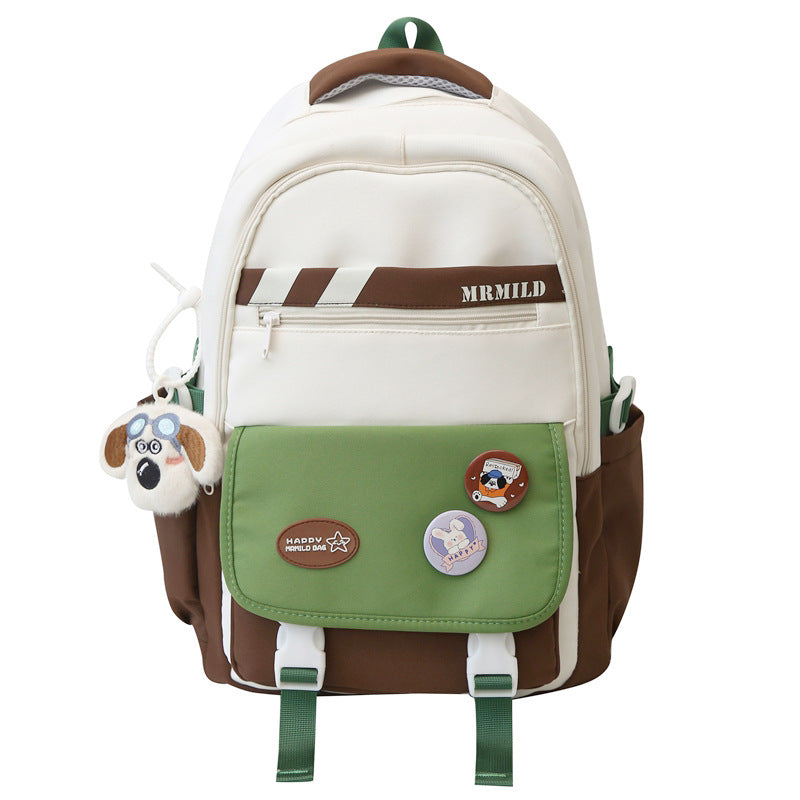 Fashion Color Contrast Large Capacity High Leisure Backpack