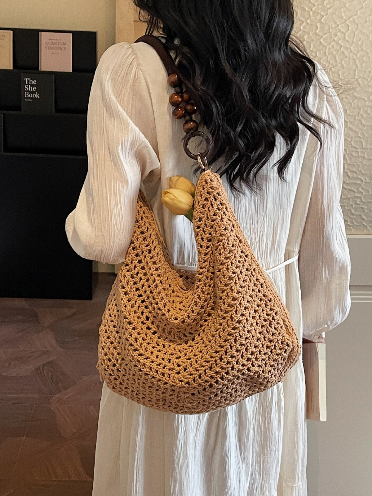 Women's Seaside Vacation Style Fashion Beach Woven Large Capacity Shoulder Bags