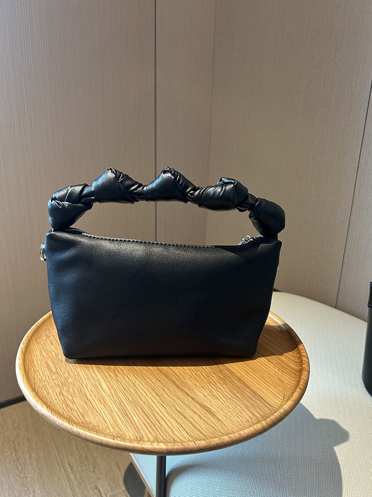 Niche Genuine Leather Design Twist Lunch Women's Handbag
