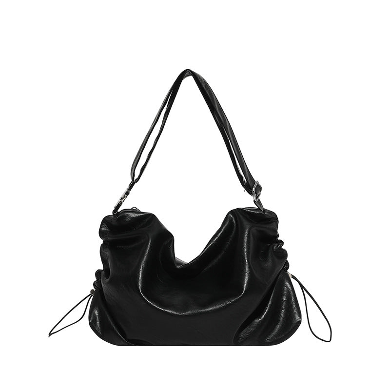 Western Style Large Capacity Solid Color Lazy Handbags