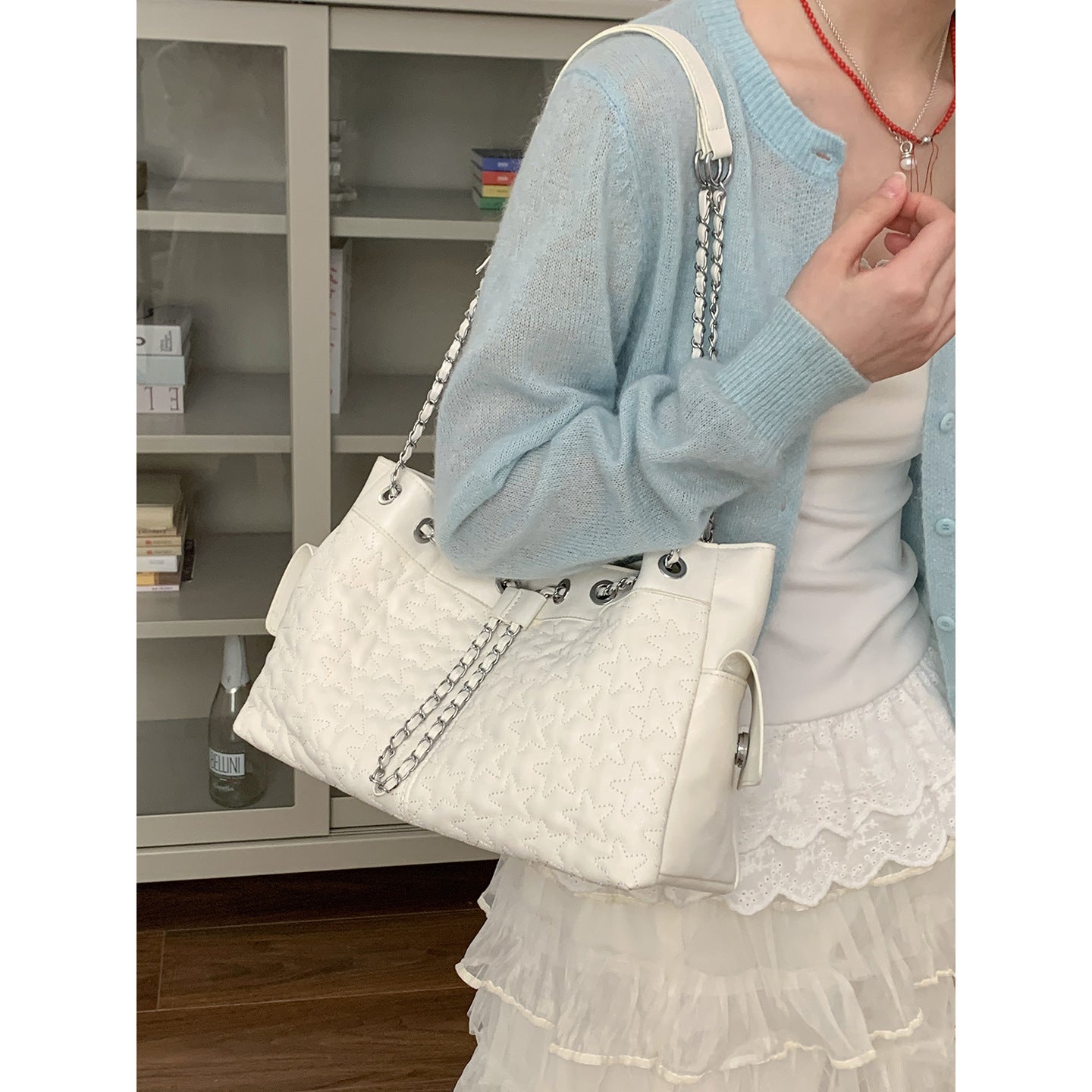 Women's Korean Style Commuter Simple Chain Underarm Bag