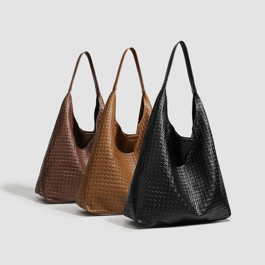 Women's Capacity Mother Fashion Woven Simple Design Tote Bags