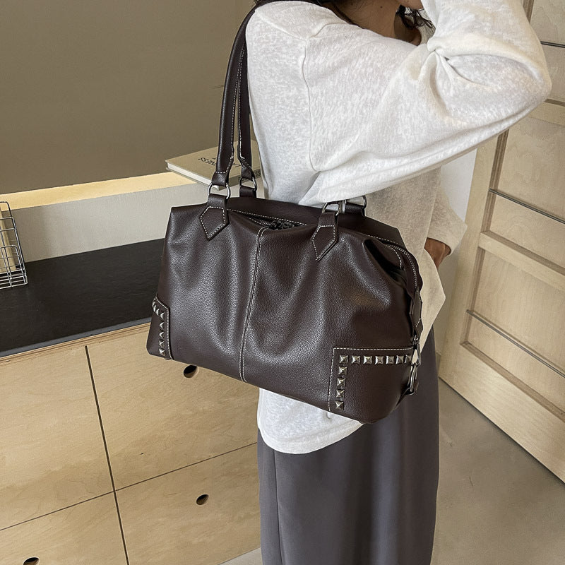 Attractive Women's Large Capacity Fashion Rivet Tote Bag