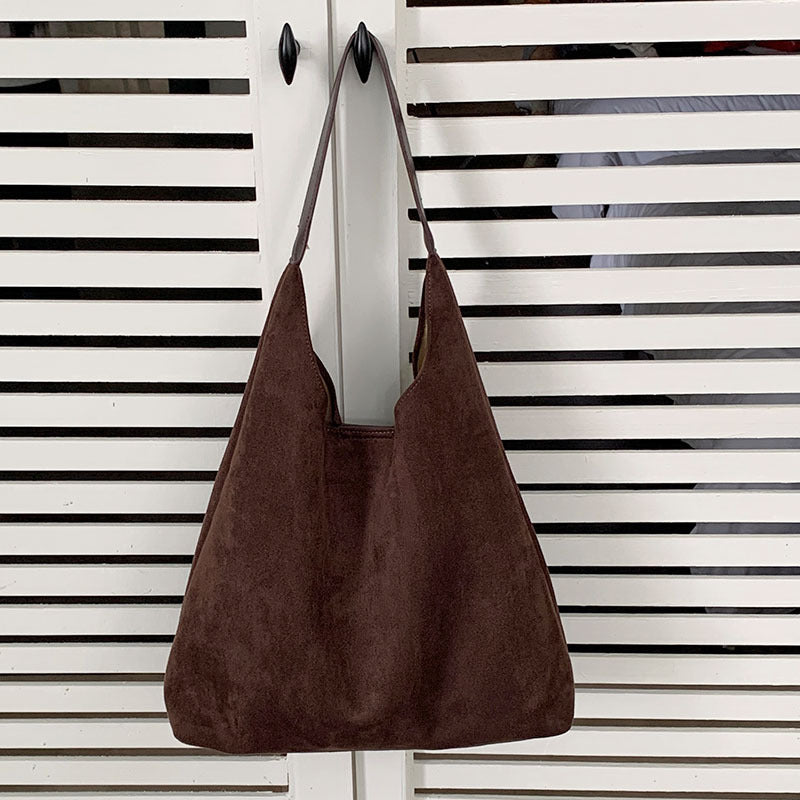 Women's Retro Leisure Commute Large Capacity Suede Bags