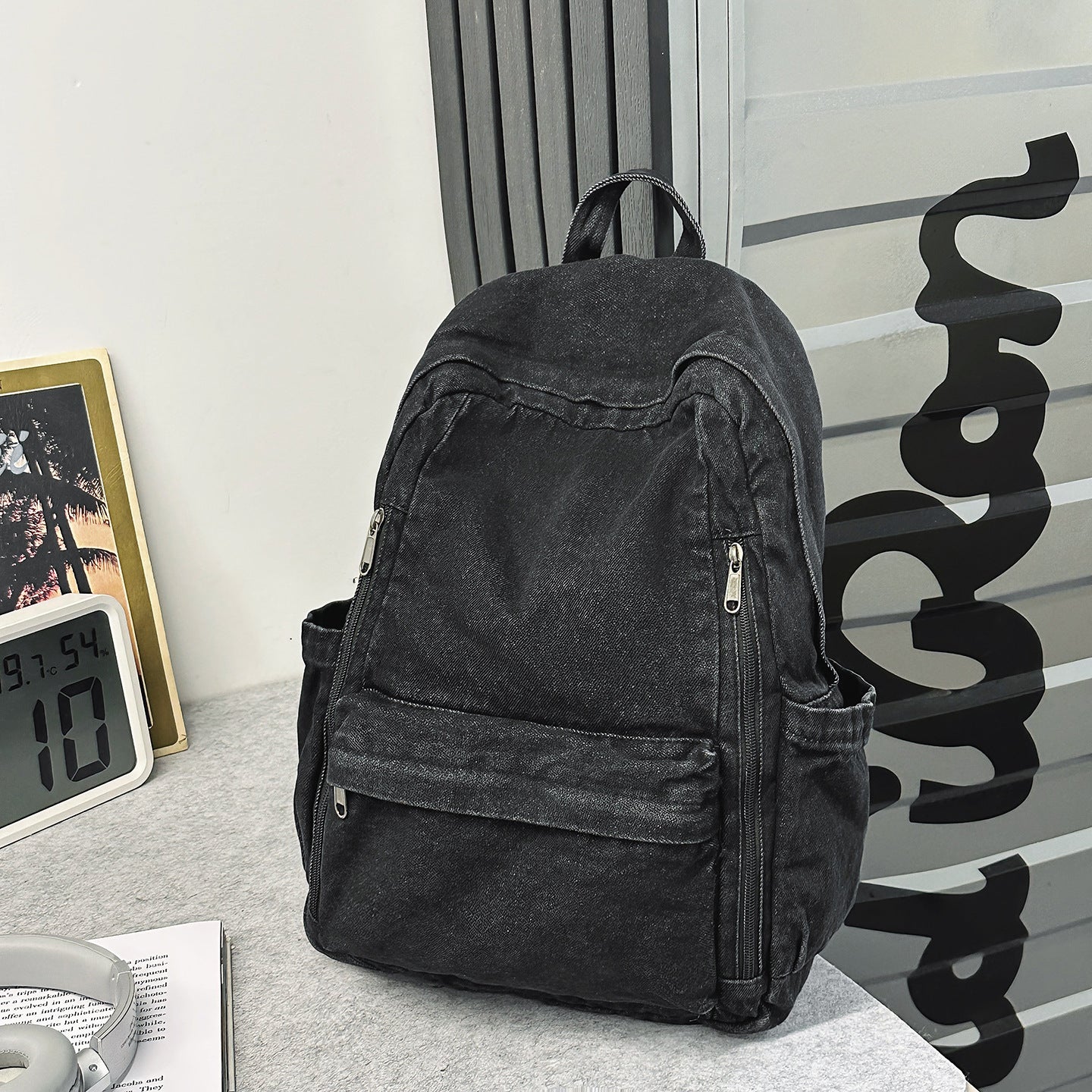 Women's Style Vintage Denim Canvas Early High Leisure Backpack