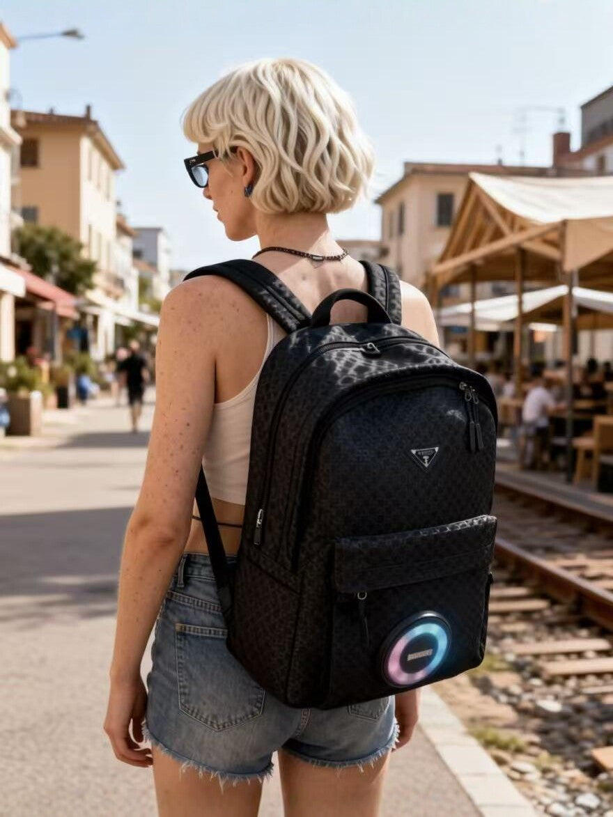 Women's & Men's Built-in Speaker Colorful Luminous Large Capacity Waterproof Leisure Backpack