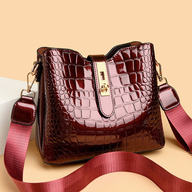 Women's Patent Leather Stone Pattern Elegant Unique Women's Messenger Bag