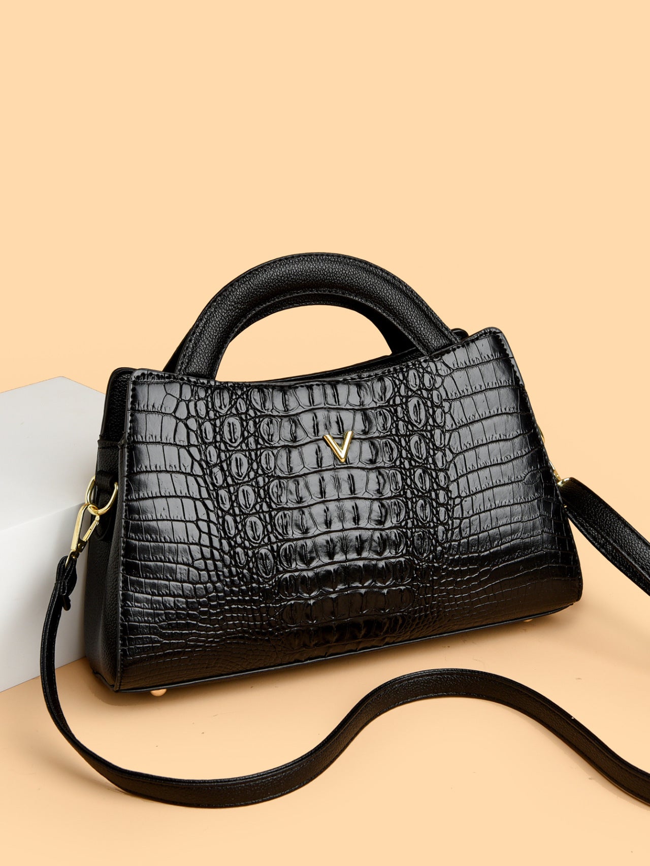 Women's Fashion Crocodile Pattern Popular Embossed High Women's Handbag