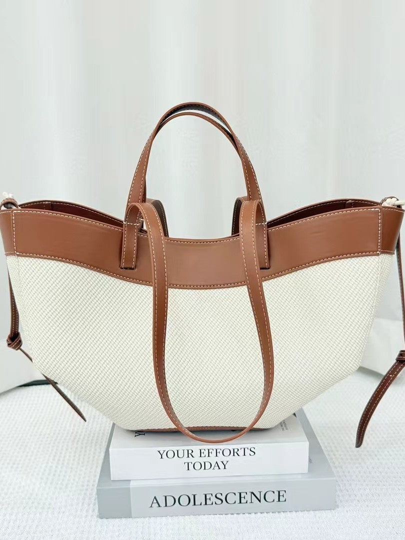 Beautiful Canvas Cowhide Large Capacity Fashion Women's Handbag