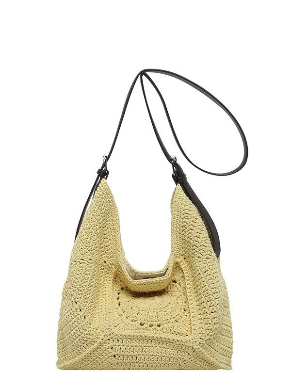 Women's Loose Feeling Large Capacity Vacation Style Straw Bags