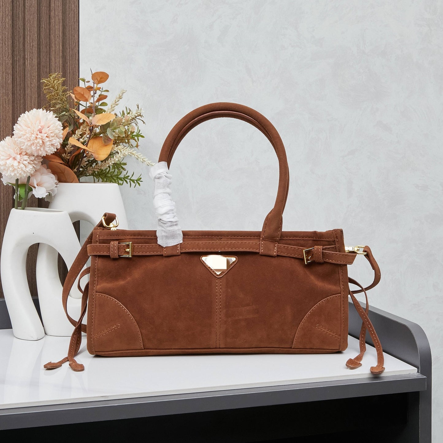 Women's High Quality Suede Matte Leather Retro Mechanical Bags