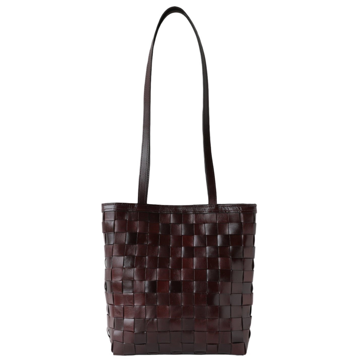 Handmade Retro First Layer Oil Wax Cowhide Woven Women's Shoulder Bag