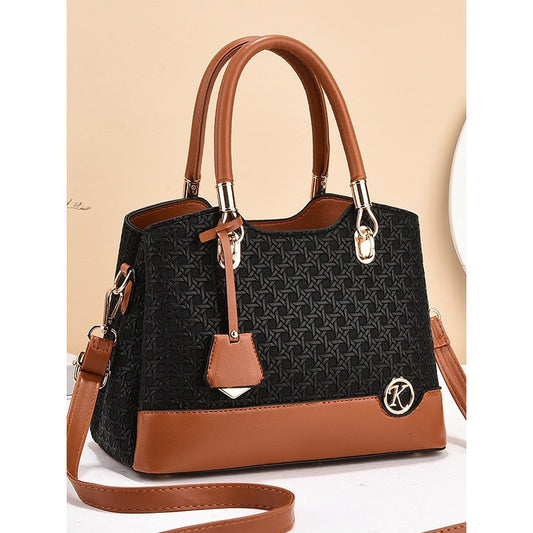 Women's Classy Mom Large Capacity Contrast Color Multilayer Fashion Handbags