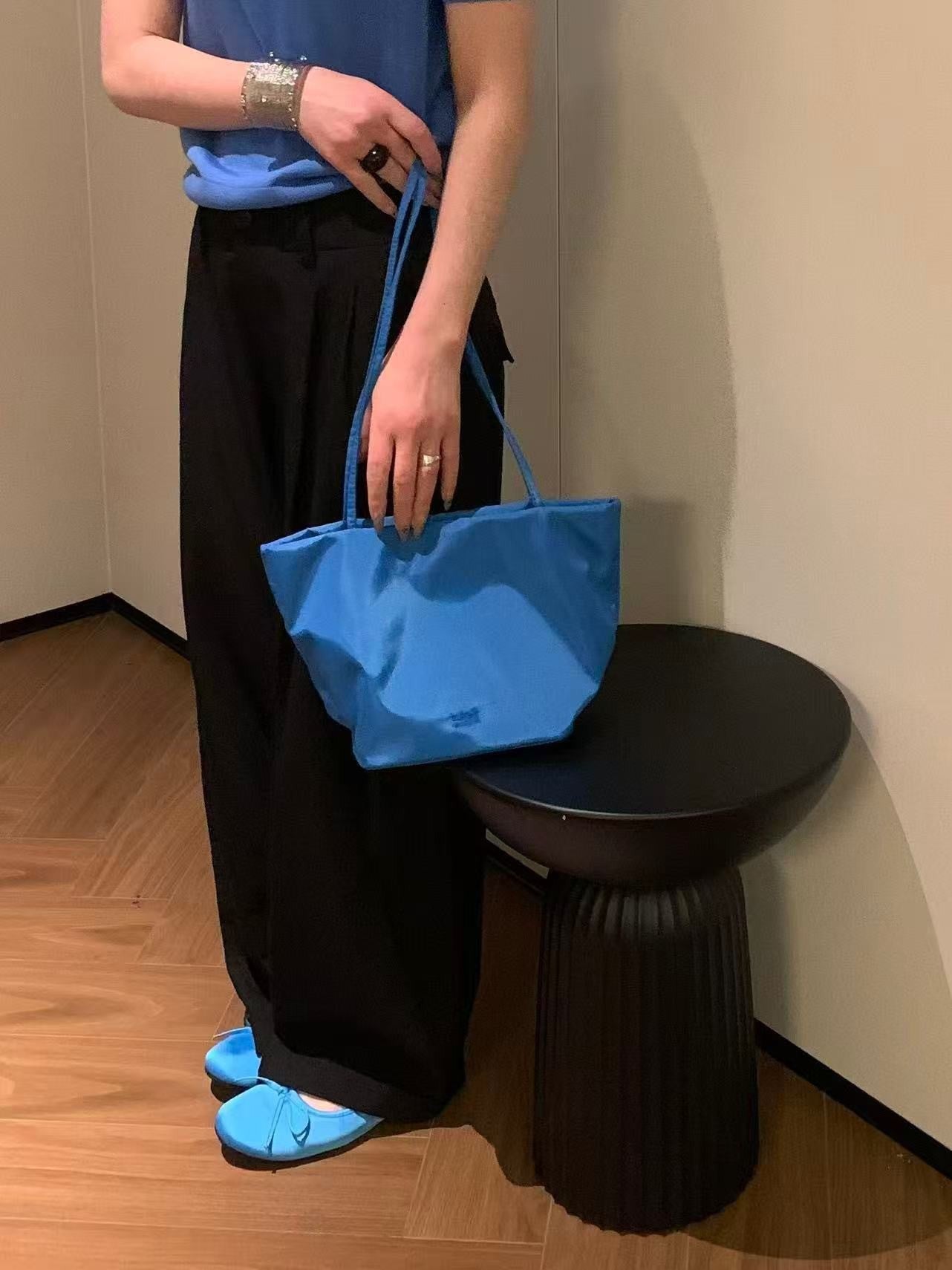 Women's Niche Nylon Cloth Vegetable Basket Large Capacity Lightweight Tote Bag