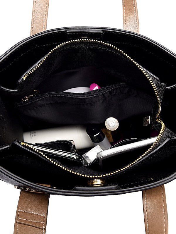 Women's Hand Fashion Simple Contrast Color Commute Women's Handbag