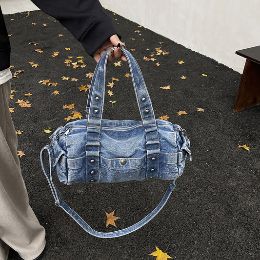 American Street Retro Style Denim Trendy Women's Messenger Bag