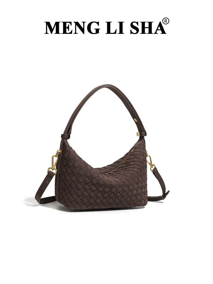 Women's Frosted Vintage Hand-woven Lunch Box Fashion Women's Shoulder Bag