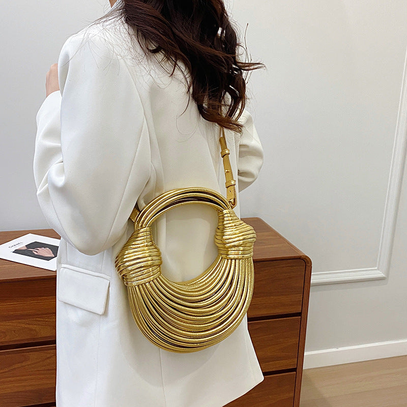 Women's Underarm Hand-woven Niche Knotted Noodle Portable Women's Shoulder Bag