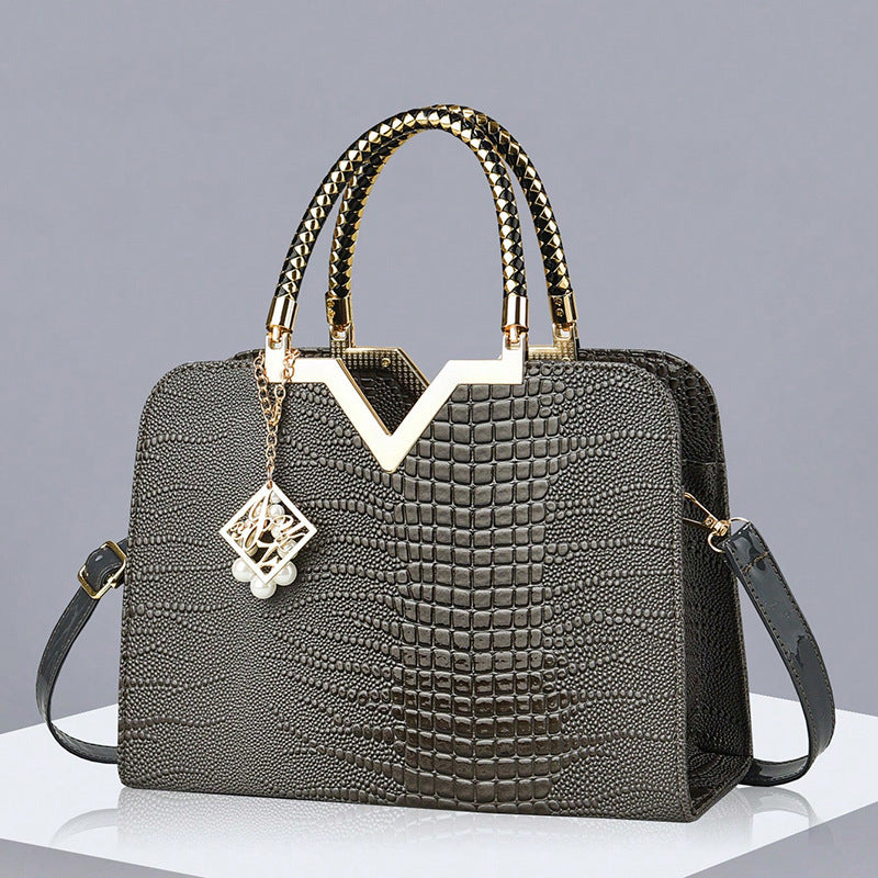 Women's Capacity Alligator Print Trendy Fashion Mother Bags