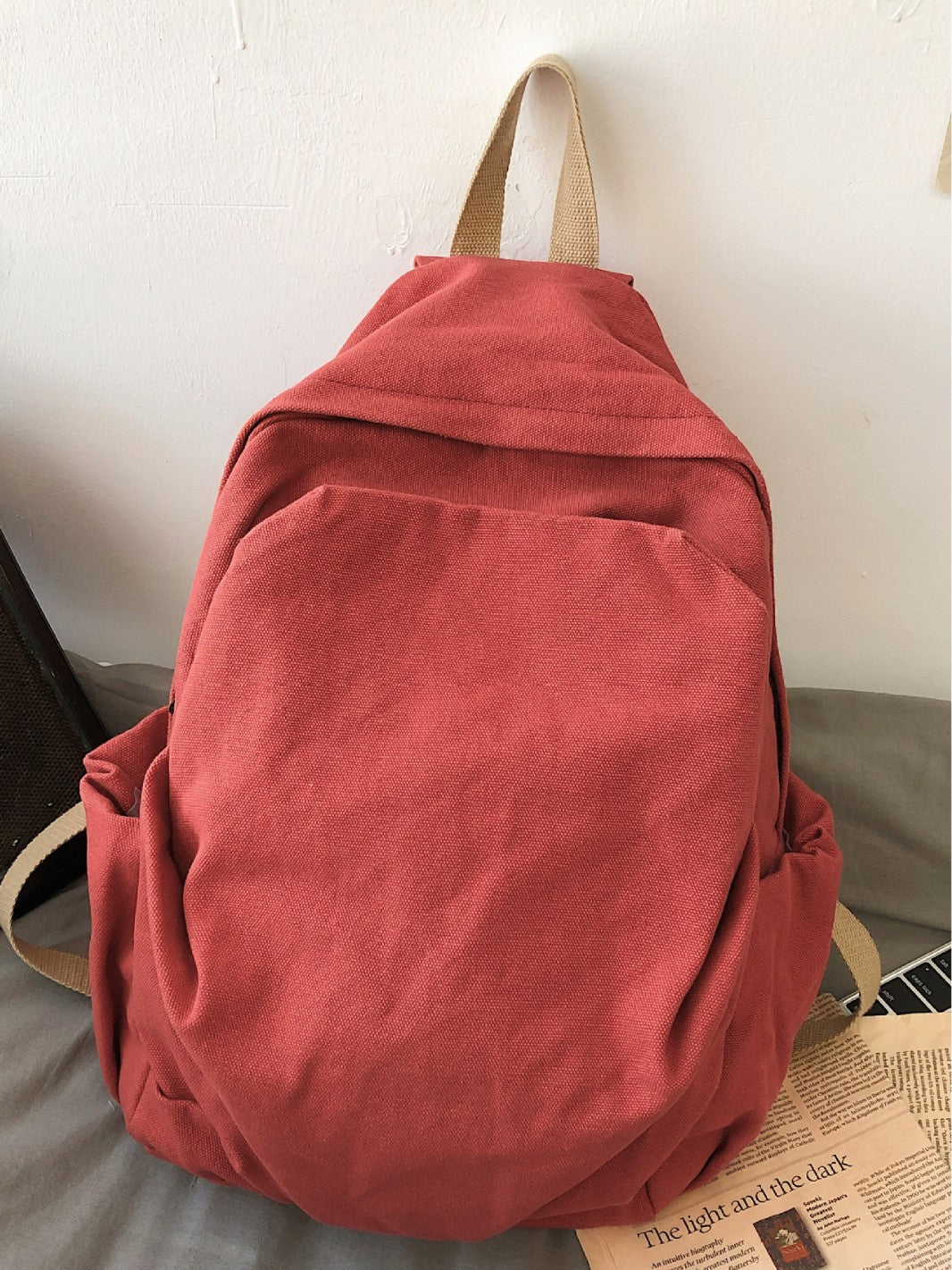 Women's Retro Mori Canvas High College Simple Leisure Backpack